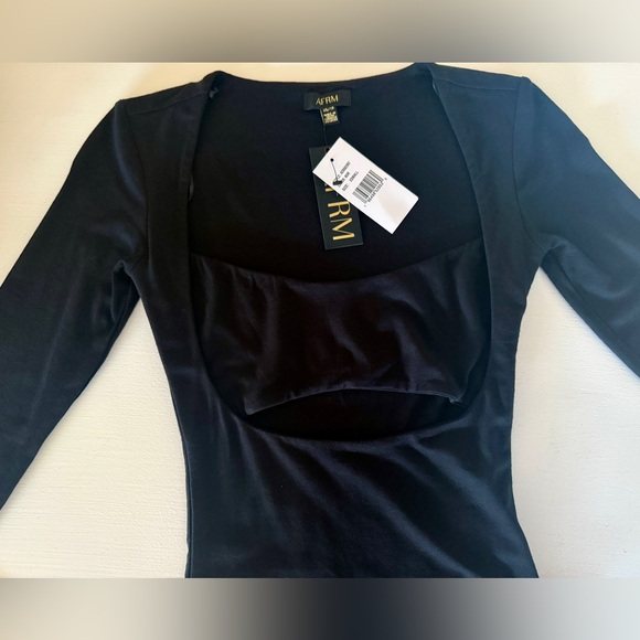 AFRM Black Cutout Long Sleeve Vail Bodysuit - Picture 5 of 10